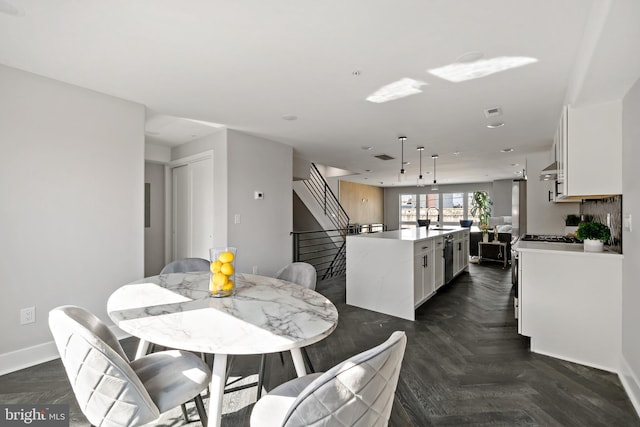 dining area with sink