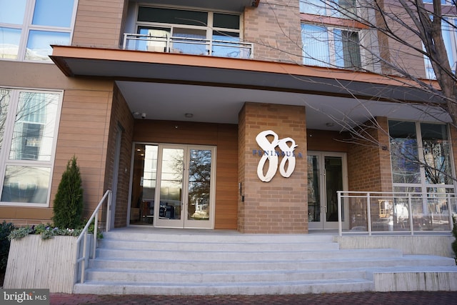 view of exterior entry with french doors