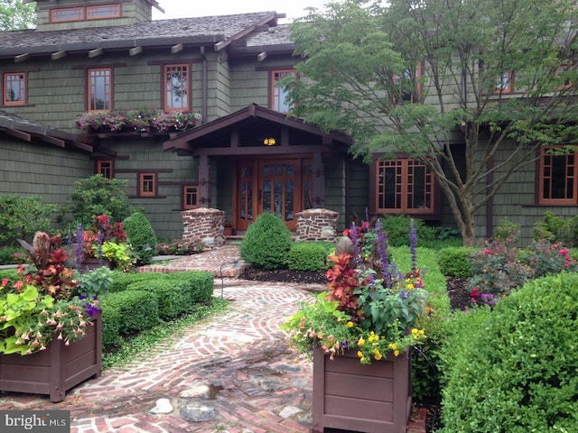 view of exterior entry with french doors