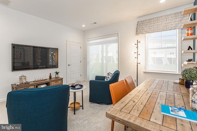 interior space featuring carpet flooring