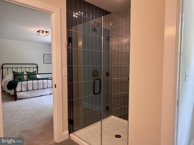 bathroom featuring an enclosed shower