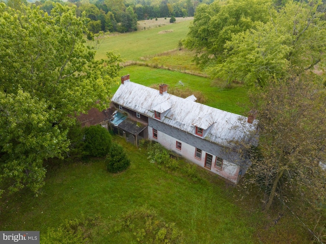 bird's eye view with a rural view