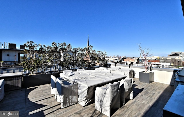 wooden deck featuring an outdoor hangout area