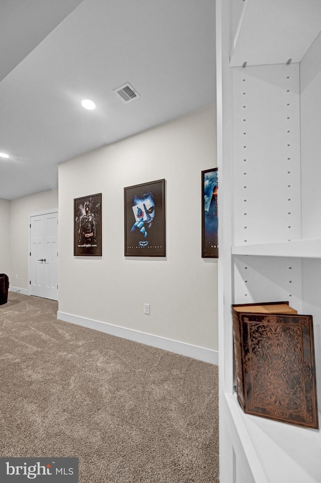 interior space featuring carpet floors