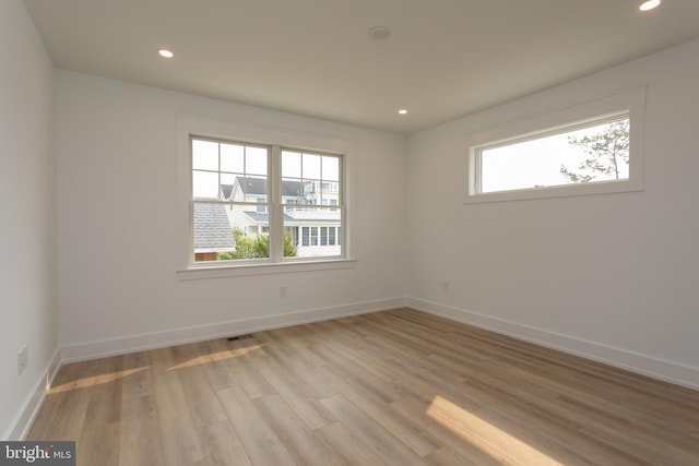 empty room featuring light wood-type flooring