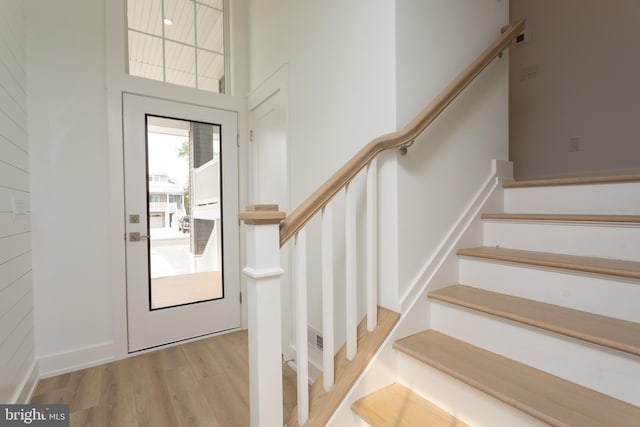 foyer featuring light hardwood / wood-style floors