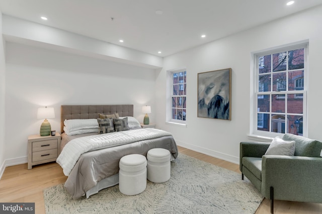 bedroom featuring light hardwood / wood-style flooring