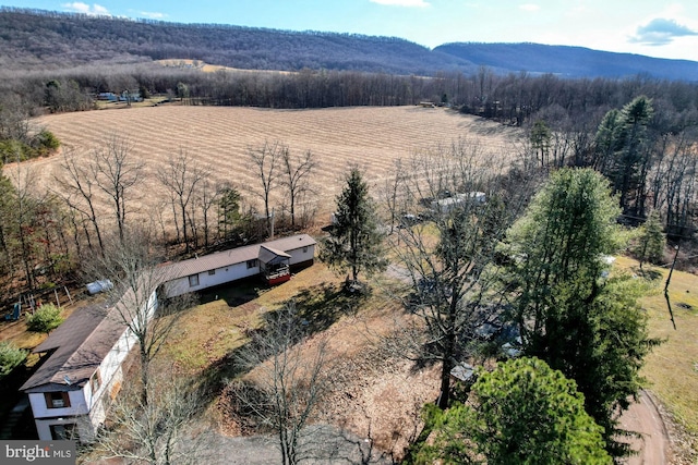 bird's eye view featuring a mountain view