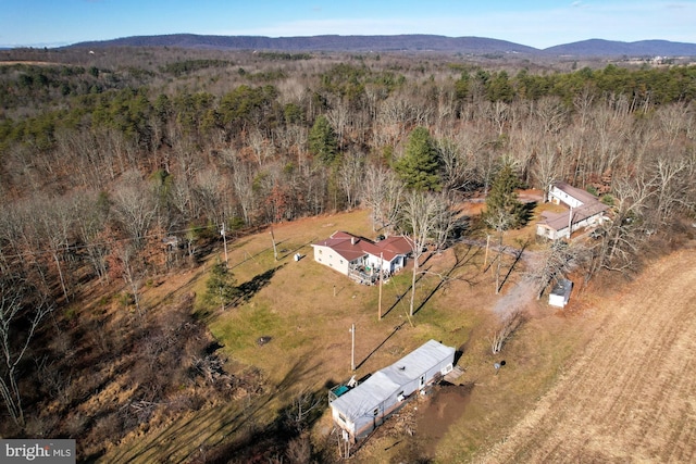 drone / aerial view with a mountain view