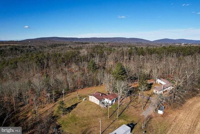 drone / aerial view with a mountain view