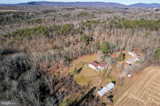 aerial view with a mountain view