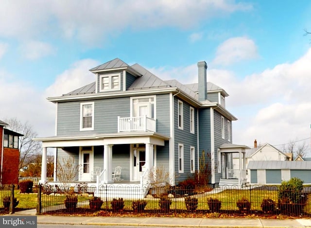 view of front facade featuring covered porch