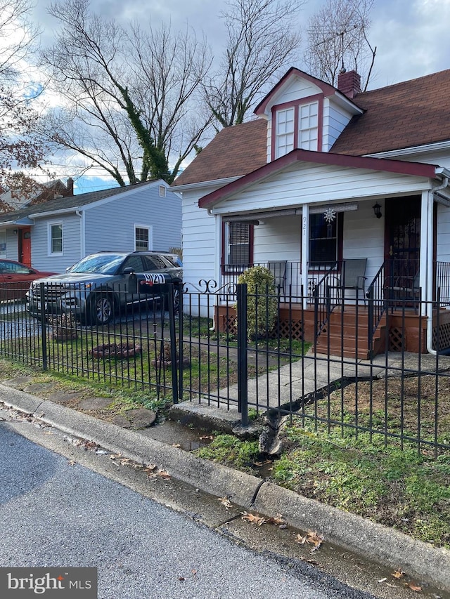 bungalow featuring a porch