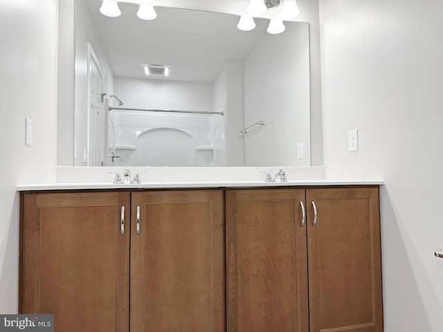 bathroom with double sink vanity