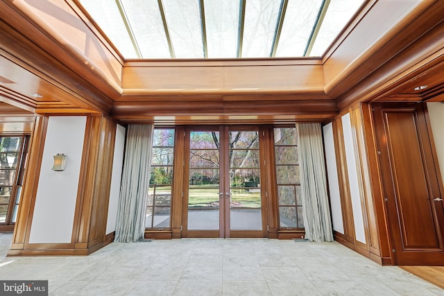 10111 Iron Gate Rd, Potomac, MD 20854 - interior space with light tile flooring and a skylight