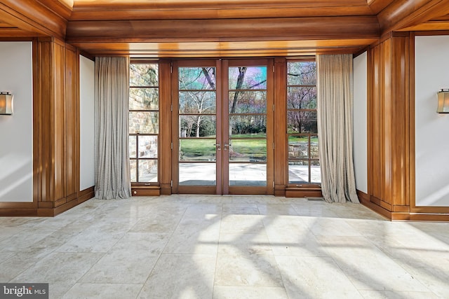 10111 Iron Gate Rd, Potomac, MD 20854 - doorway with french doors and light tile floors