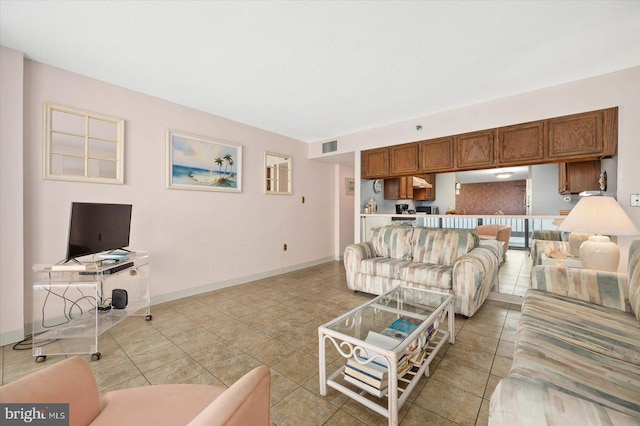 view of tiled living room