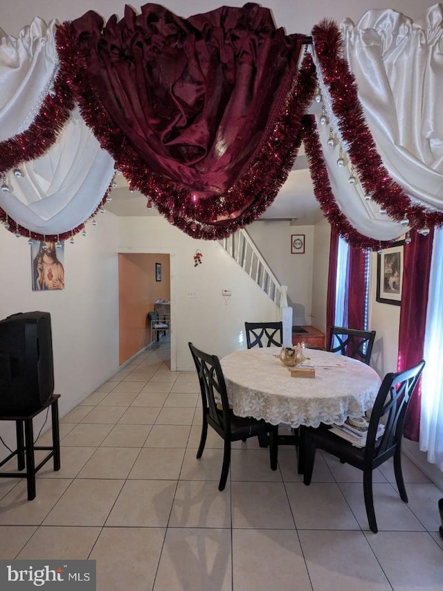 view of tiled dining room