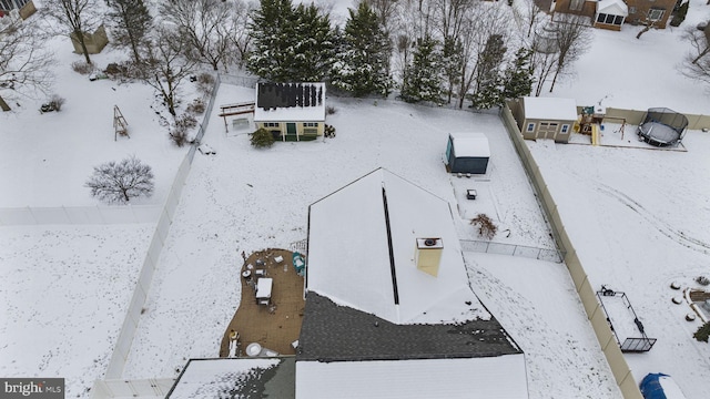 view of snowy aerial view