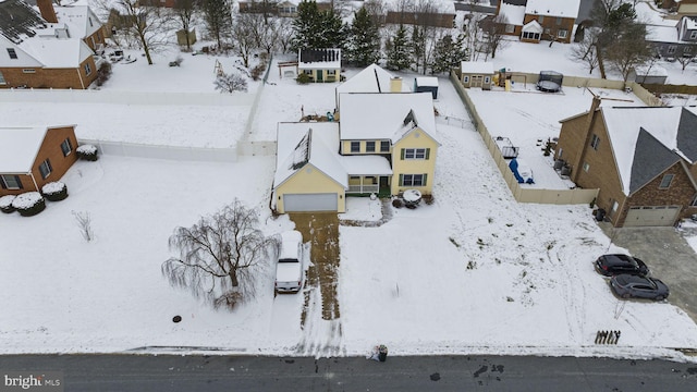 view of snowy aerial view