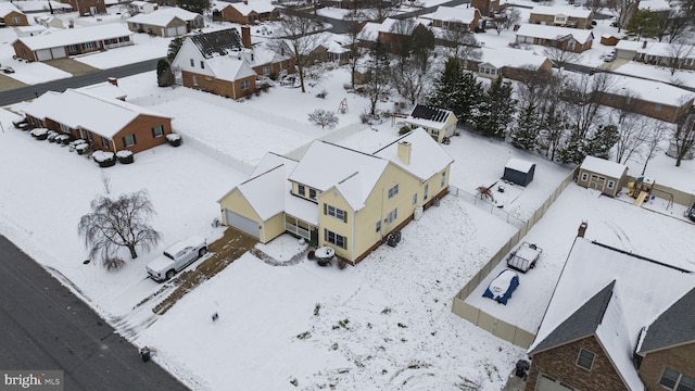 view of snowy aerial view