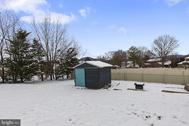 view of snow covered structure