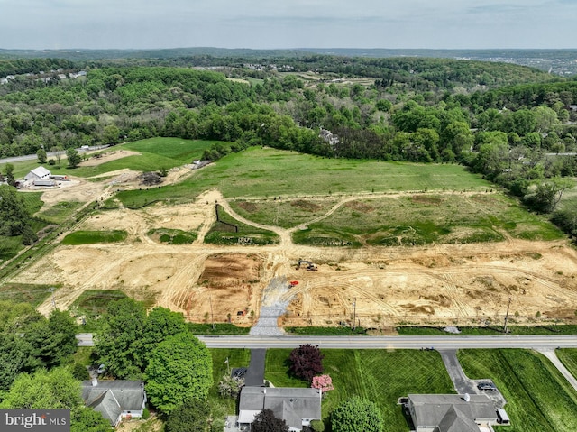 aerial view with a rural view