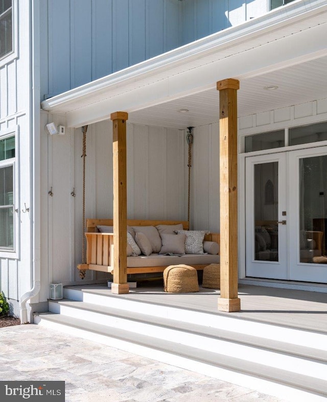 view of exterior entry with french doors