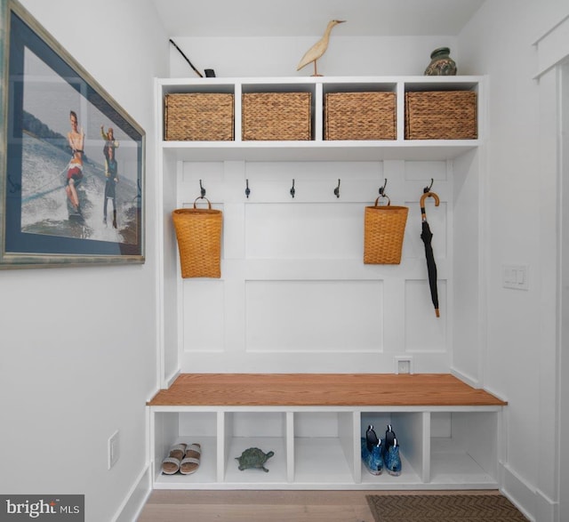 mudroom featuring hardwood / wood-style flooring