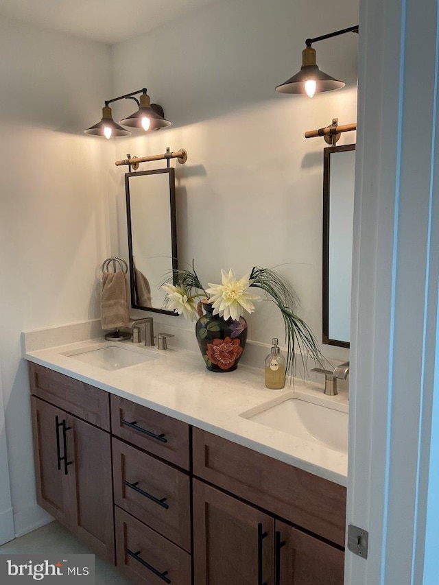 bathroom with double vanity