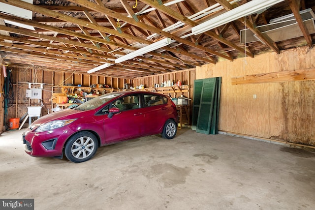 view of garage