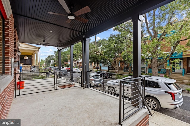 view of patio with ceiling fan