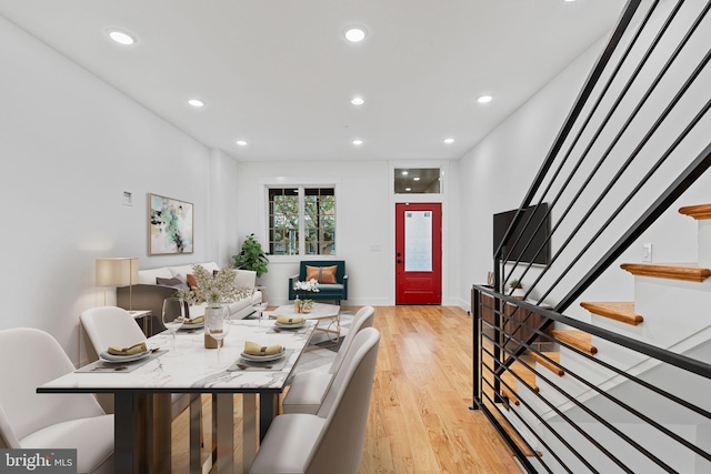 dining room featuring light hardwood / wood-style floors