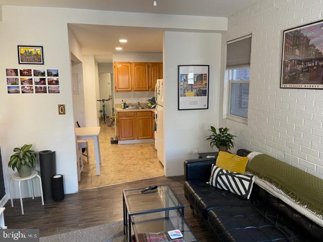 living room featuring light hardwood / wood-style flooring