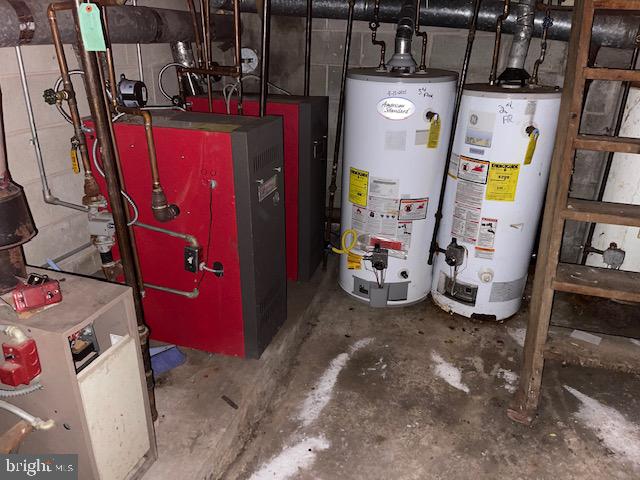 utility room with gas water heater