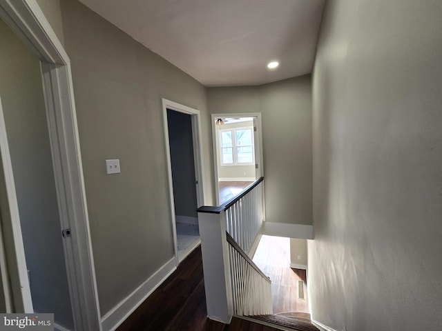 hall featuring dark hardwood / wood-style flooring