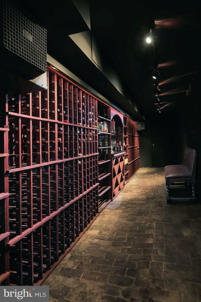 view of wine cellar