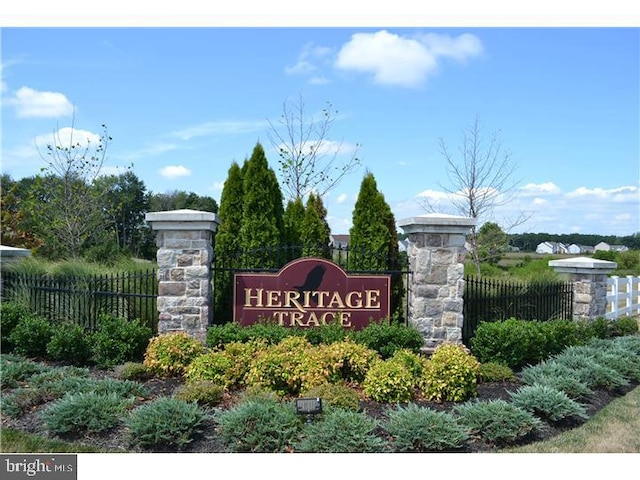 view of community sign