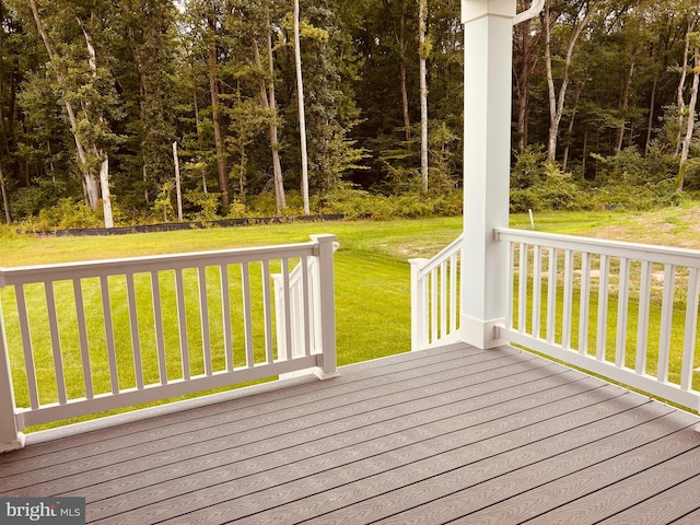 deck with a lawn