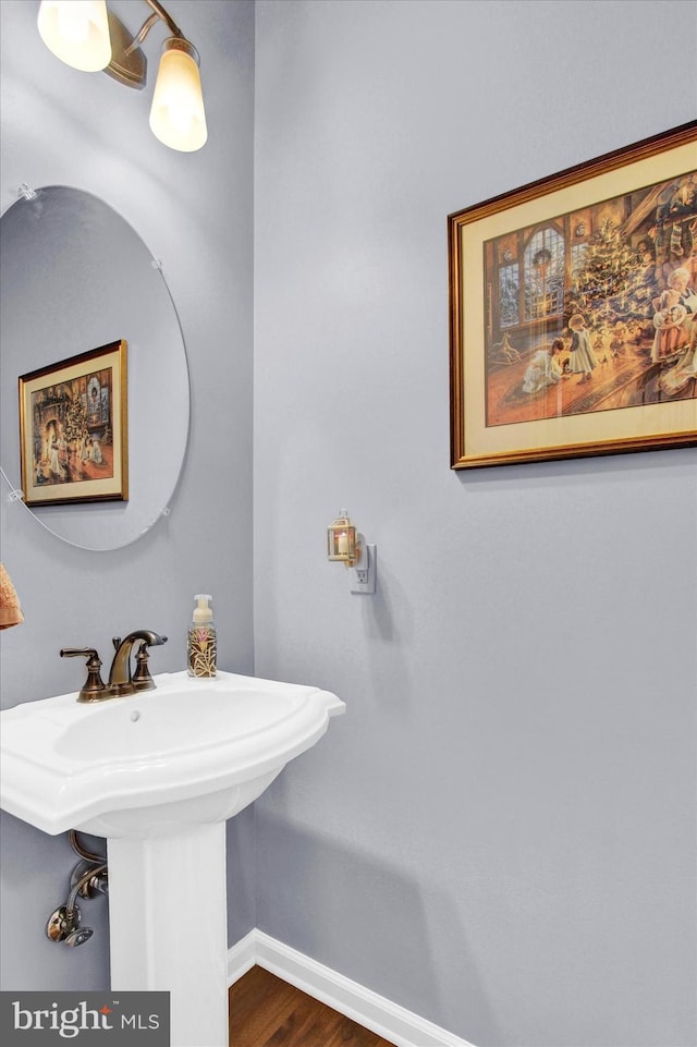 bathroom featuring hardwood / wood-style floors