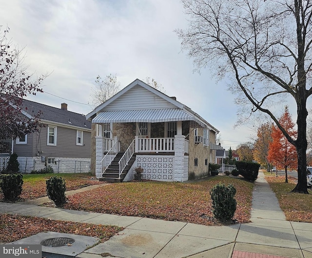 bungalow featuring covered porch