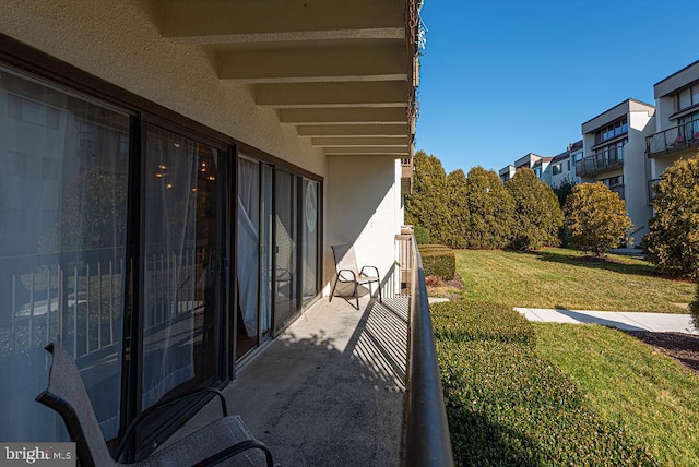 view of terrace with a balcony