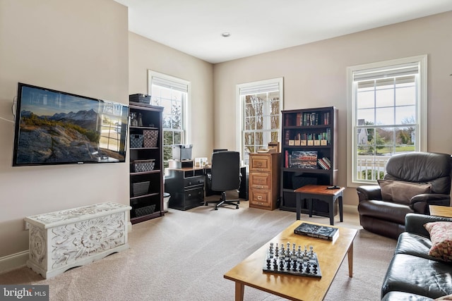 view of carpeted office