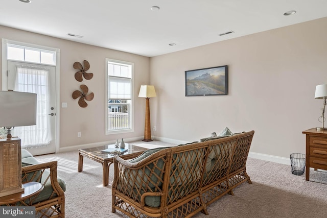 view of carpeted living room