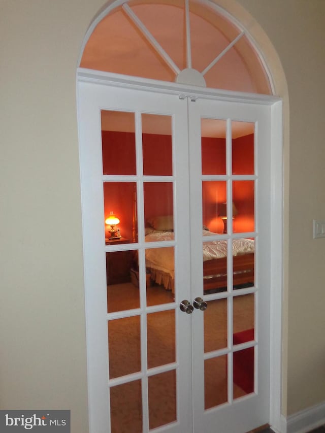 interior details with french doors