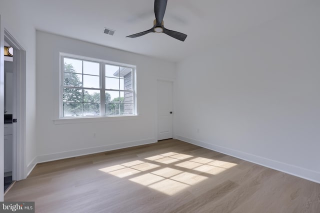 5824 Wild Lilac Dr, Lot East Petersburg, PA 17520 - spare room with a ceiling fan, baseboards, light wood finished floors, and visible vents