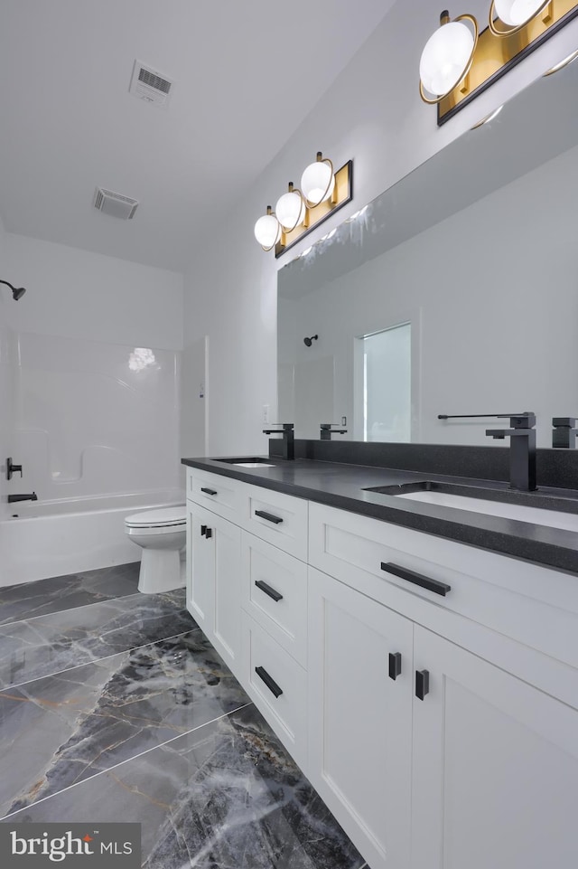 5824 Wild Lilac Dr, Lot East Petersburg, PA 17520 - full bath featuring marble finish floor, a sink, toilet, and double vanity