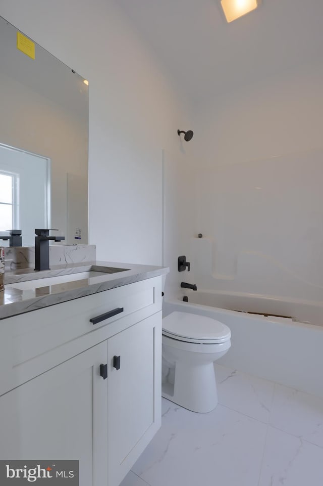5824 Wild Lilac Dr, Lot East Petersburg, PA 17520 - bathroom featuring marble finish floor, shower / tub combination, toilet, and vanity
