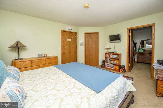 carpeted bedroom featuring a closet