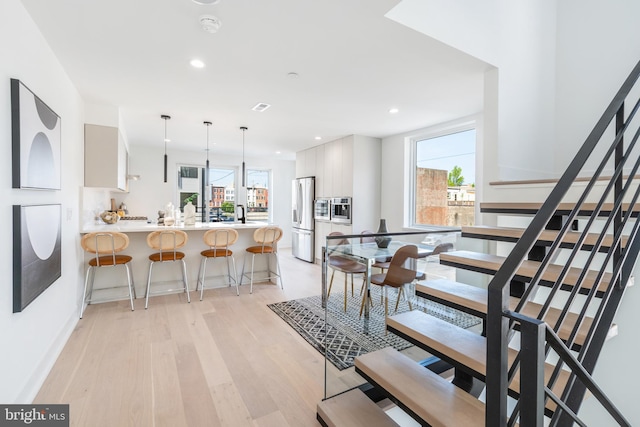 interior space featuring light wood-type flooring